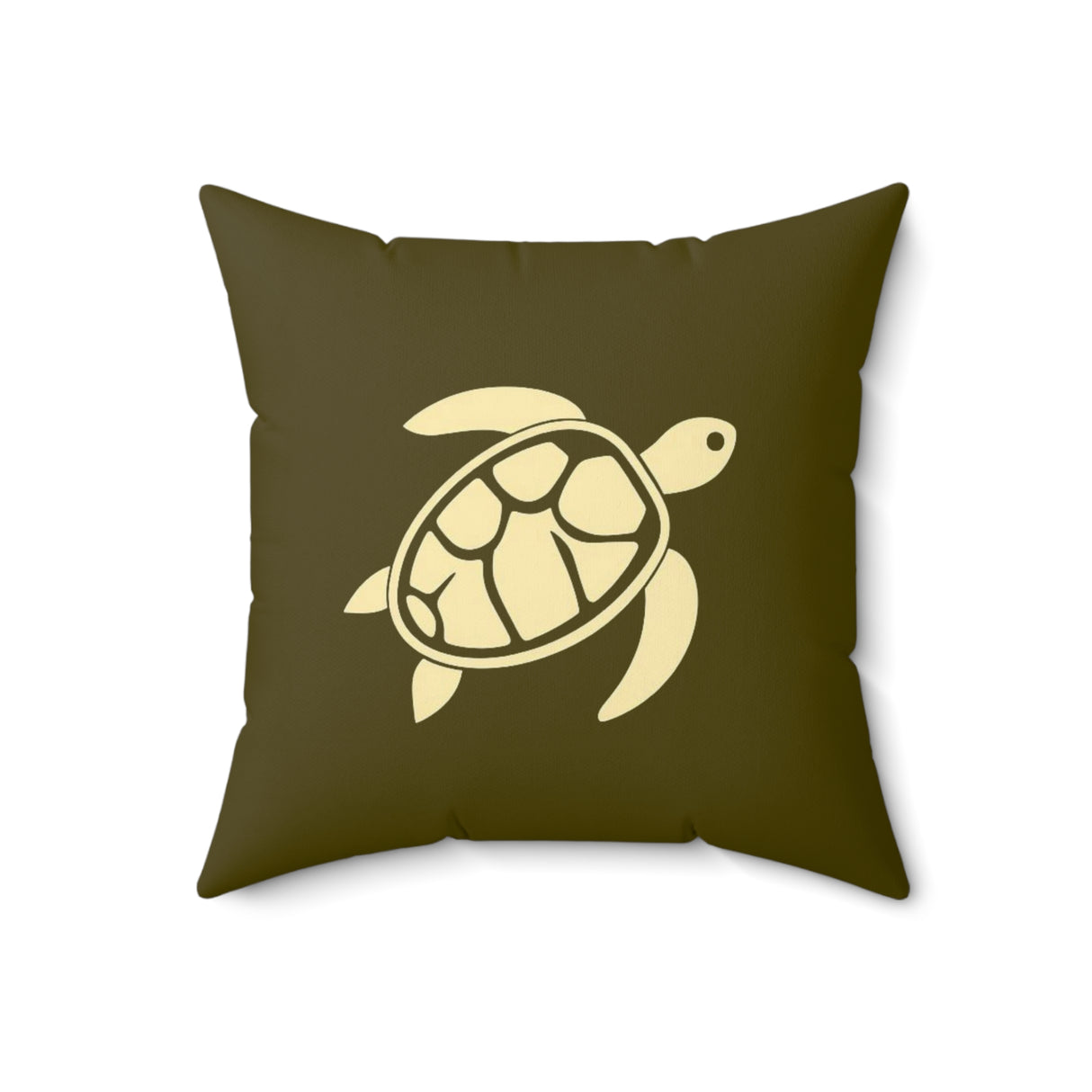 Dark Moss Green Sea Turtle Pillow, Faux Suede Pillow - 4 sizes