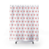 Red Heart Sea Turtle Shower Curtains - Coastal Bathroom Decor