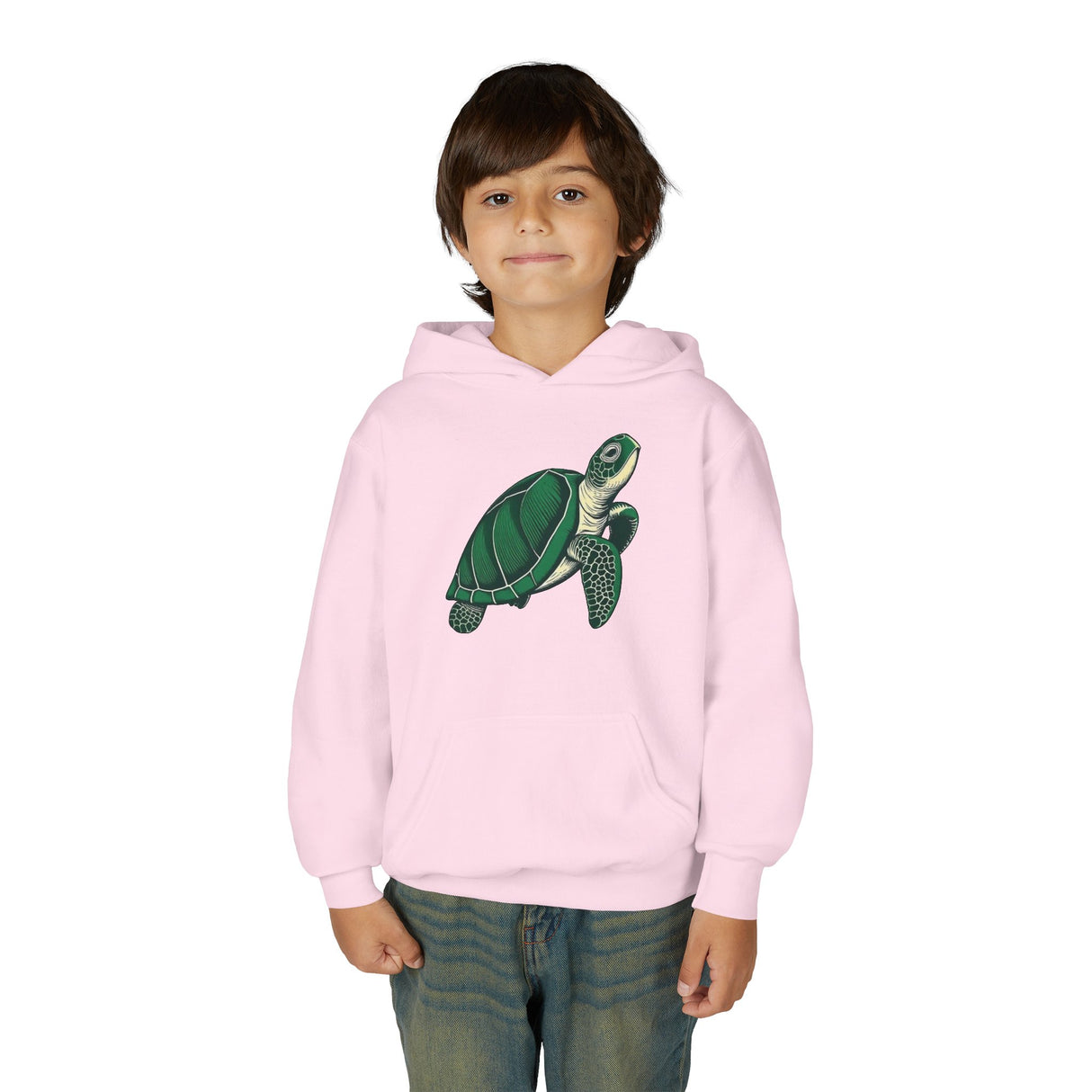 Kids Green Sea Turtle Illustration Hoodie - 5 Colors