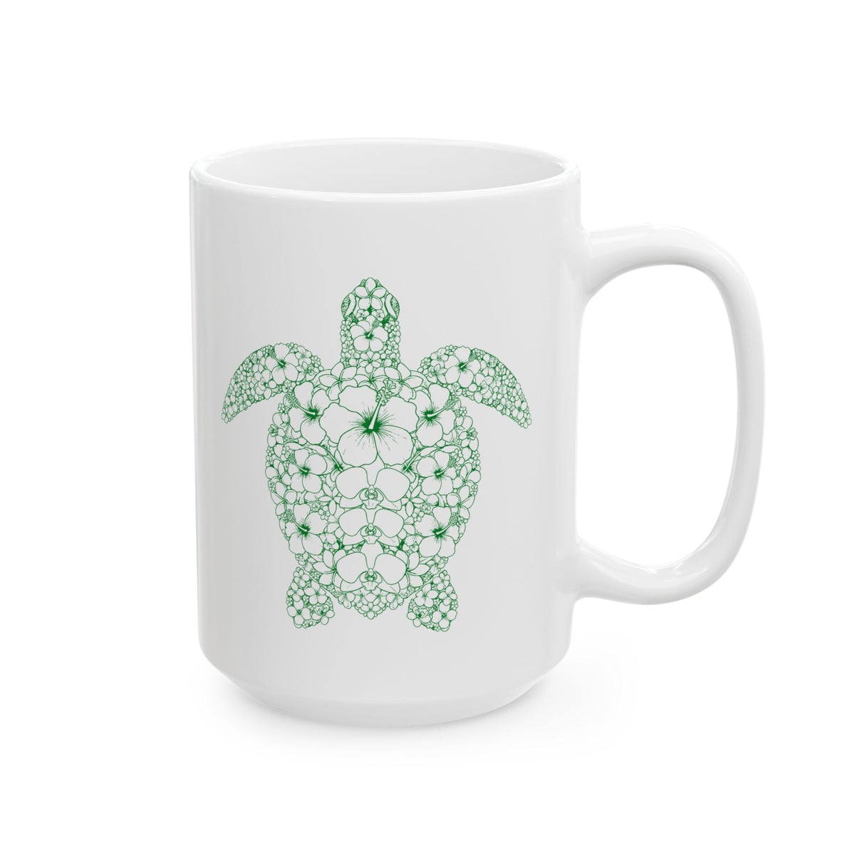 Tropical Green Sea Turtle Design Mug