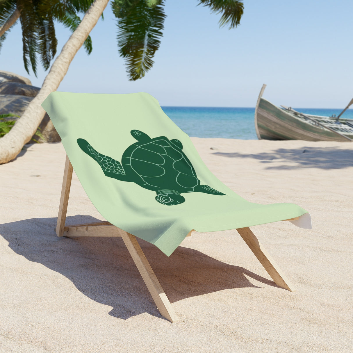Gliding Green Sea Turtle Beach Towel