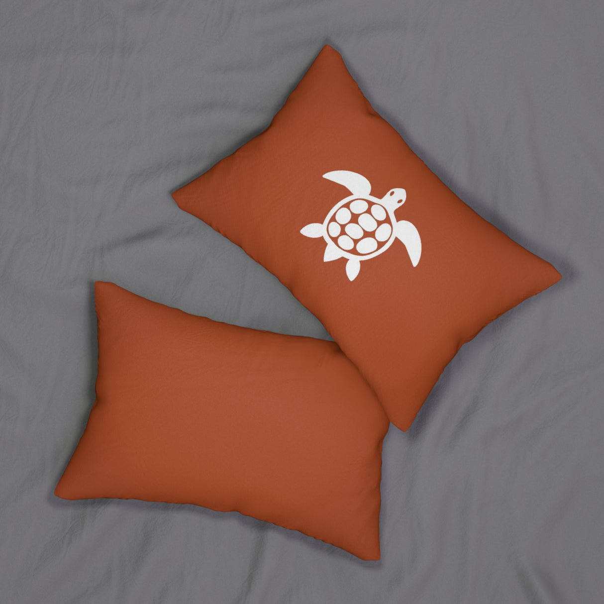 Burnt Orange Sea Turtle Lumbar Pillow