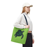 Green Oil Paint Art Sea Turtle Tote Bag - 3 sizes