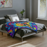 Colorful Sea Turtle-Themed Velveteen Microfiber Blanket - 3 Sizes
