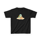 Kids Cute Baby Sea Turtle Sand Castle Cartoon Tee - 8 colors