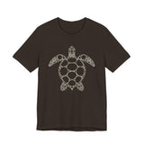 Sea Turtle Detailed Circle Graphic Tee White Ink - 6 Colors