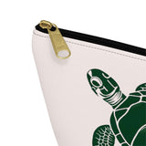 Pink and Green Sea Turtle Print Accessory Pouch