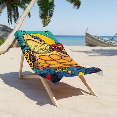 Cartoon Sea Turtle Beach Towel