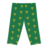Green and Yellow Sea Turtle Capri Leggings
