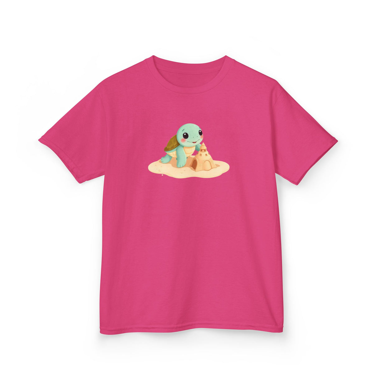 Kids Cute Baby Sea Turtle Sand Castle Cartoon Tee - 8 colors