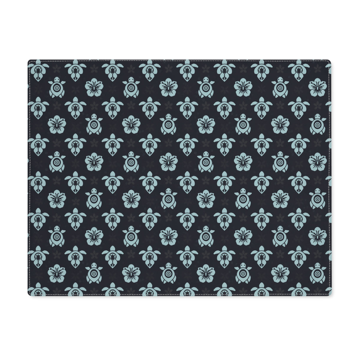 Dark Blue Sea Turtle and Floral Pattern Placemat
