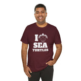 I Heart Sea Turtles White Ink Graphic Tee - 7 Colors