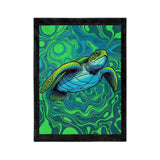 Vibrant Green Sea Turtle-Themed Velveteen Microfiber Blanket - 3 Sizes
