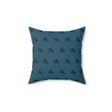 Monochrome Blue Sea Turtle Pillow, Faux Suede Pillow - 4 sizes