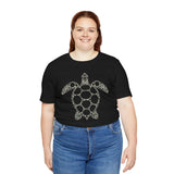Sea Turtle Detailed Circle Graphic Tee White Ink - 6 Colors