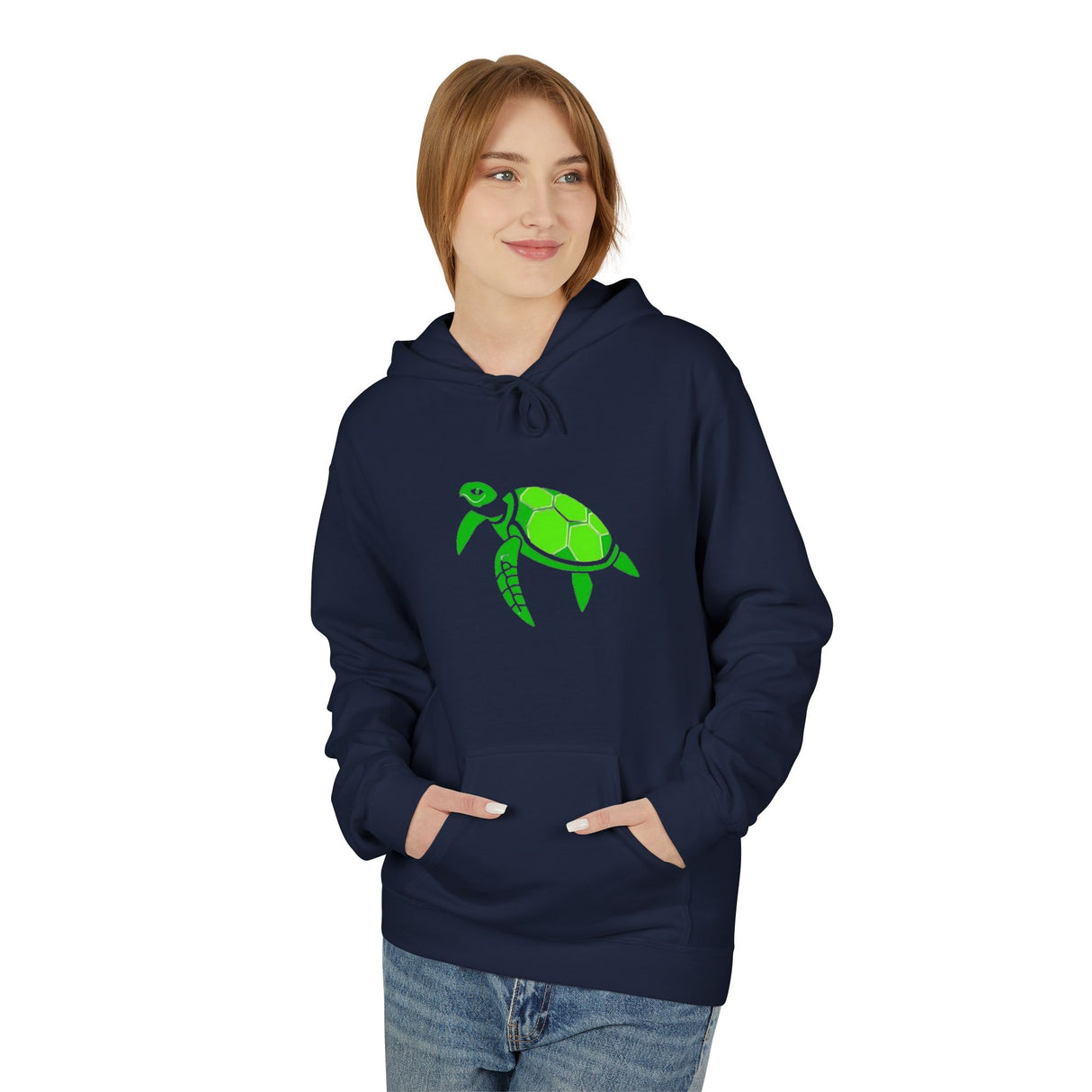 Bright Green Color Block Sea Turtle Hoodie - Comfy Sweatshirt - 4 Colors
