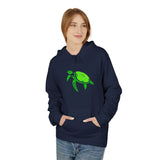 Bright Green Color Block Sea Turtle Hoodie - Comfy Sweatshirt - 4 Colors