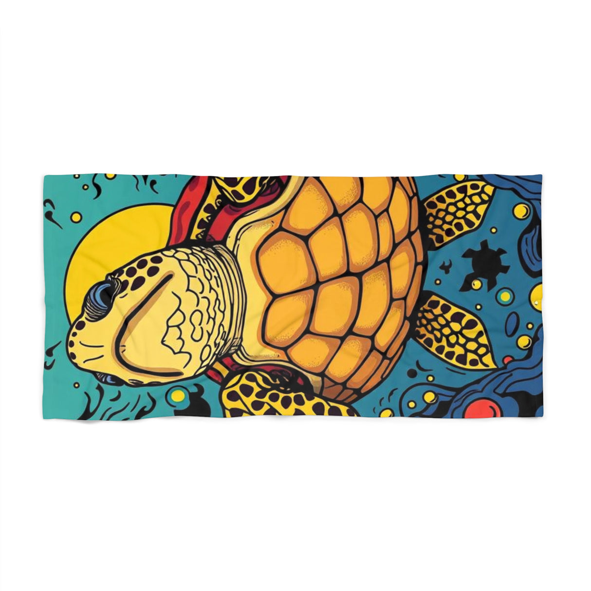 Cartoon Sea Turtle Beach Towel