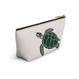 Pink and Green Sea Turtle Print Accessory Pouch