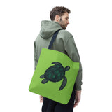 Green Oil Paint Art Sea Turtle Tote Bag - 3 sizes