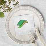 Green Cartoon SeaTurtle-Themed Cocktail Napkins