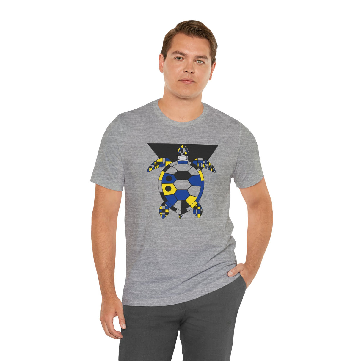 Bauhaus Blue Yellow Black Sea Turtle Graphic Tee - 5 Colors