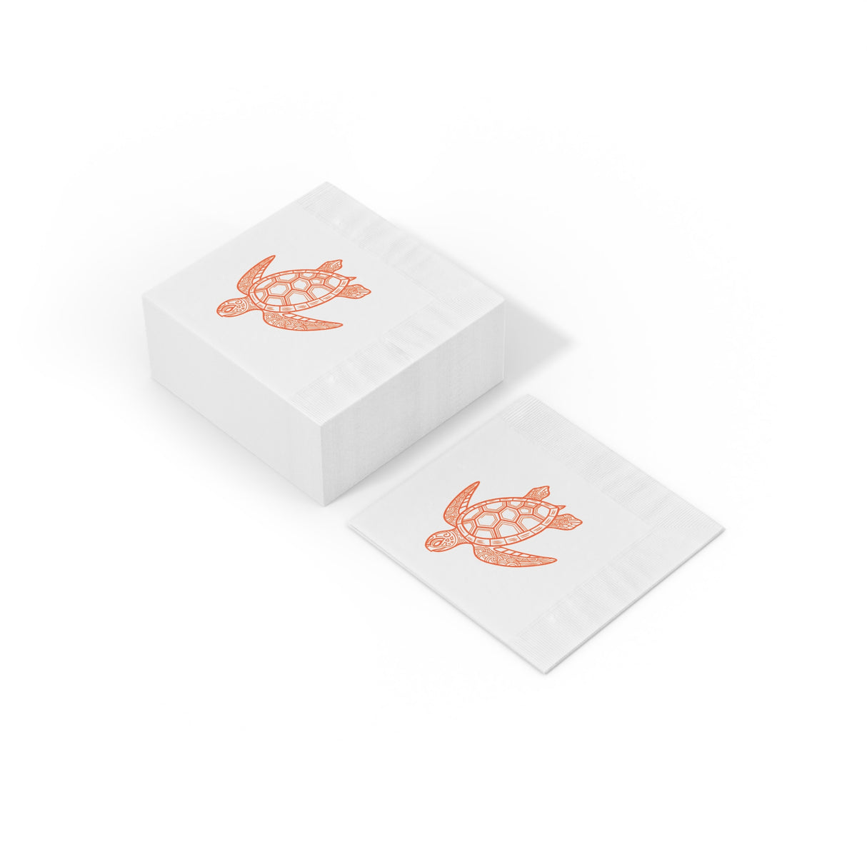 Orange Tropical SeaTurtle-Themed Cocktail Napkins