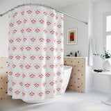 Red Heart Sea Turtle Shower Curtains - Coastal Bathroom Decor