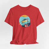 Sea Turtle At Sea Circle Design Unisex Jersey Short Sleeve Tee, Great Gift For Sea Turtle Lovers, Sea Turtle Shirt