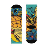 Crazy Cartoon Sea Turtle Cushioned Crew Socks