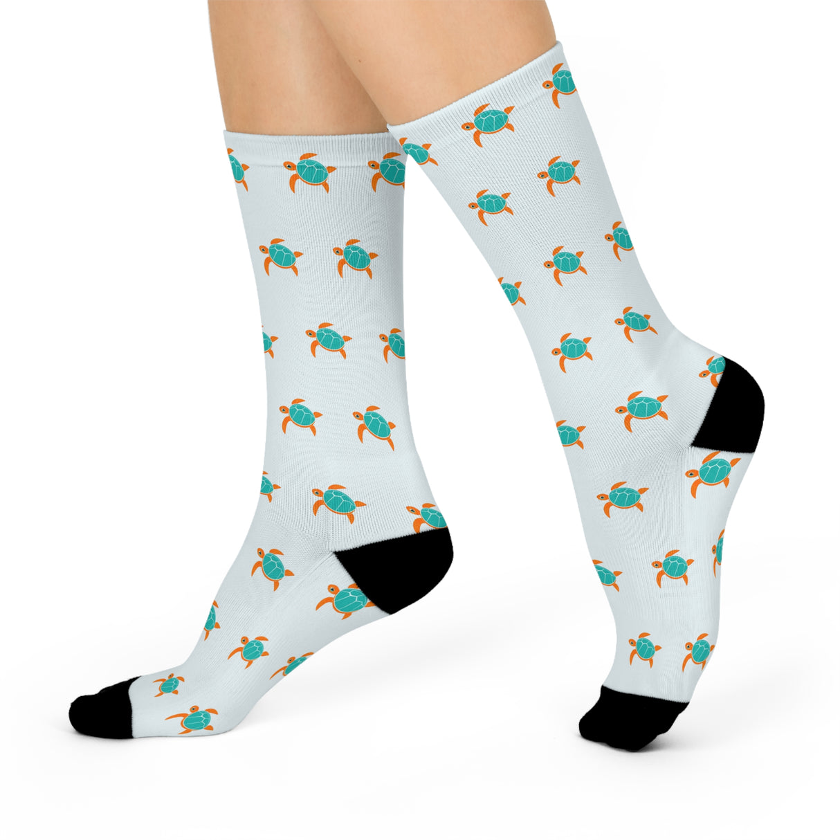 Light Blue Sea Turtle Cushioned Crew Socks