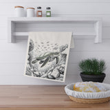 Floating Sea Turtle Tea Towel (cotton, poly)