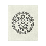 Tribal Tropical Sea Turtle-Themed Velveteen Microfiber Blanket - 3 Sizes