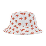 White Red Sea Turtle Pattern Bucket Hat, Summer Accessory, Beachwear, Gift for Sea Turtle Fans - Large Sizes Available