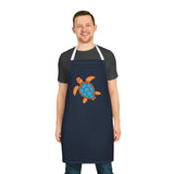 Blue and Orange Sea Turtle Apron - Colorful Kitchen Gift