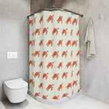 Orange and Red Tribal Sea Turtle Shower Curtains - Coastal Bathroom Decor