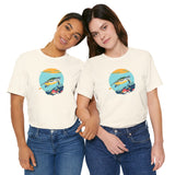 Sea Turtle At Sea Circle Design Unisex Jersey Short Sleeve Tee, Great Gift For Sea Turtle Lovers, Sea Turtle Shirt
