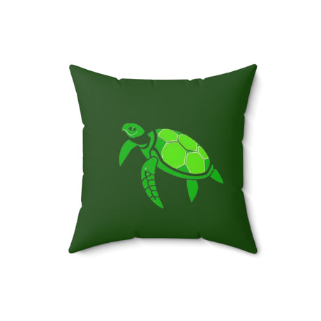 Green Mod Art Sea Turtle Faux Suede Pillow - 4 sizes