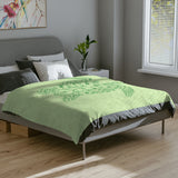 Green Turtle-Themed Velveteen Microfiber Blanket - Great for living rooms, bedroom or the beach - 3 Sizes