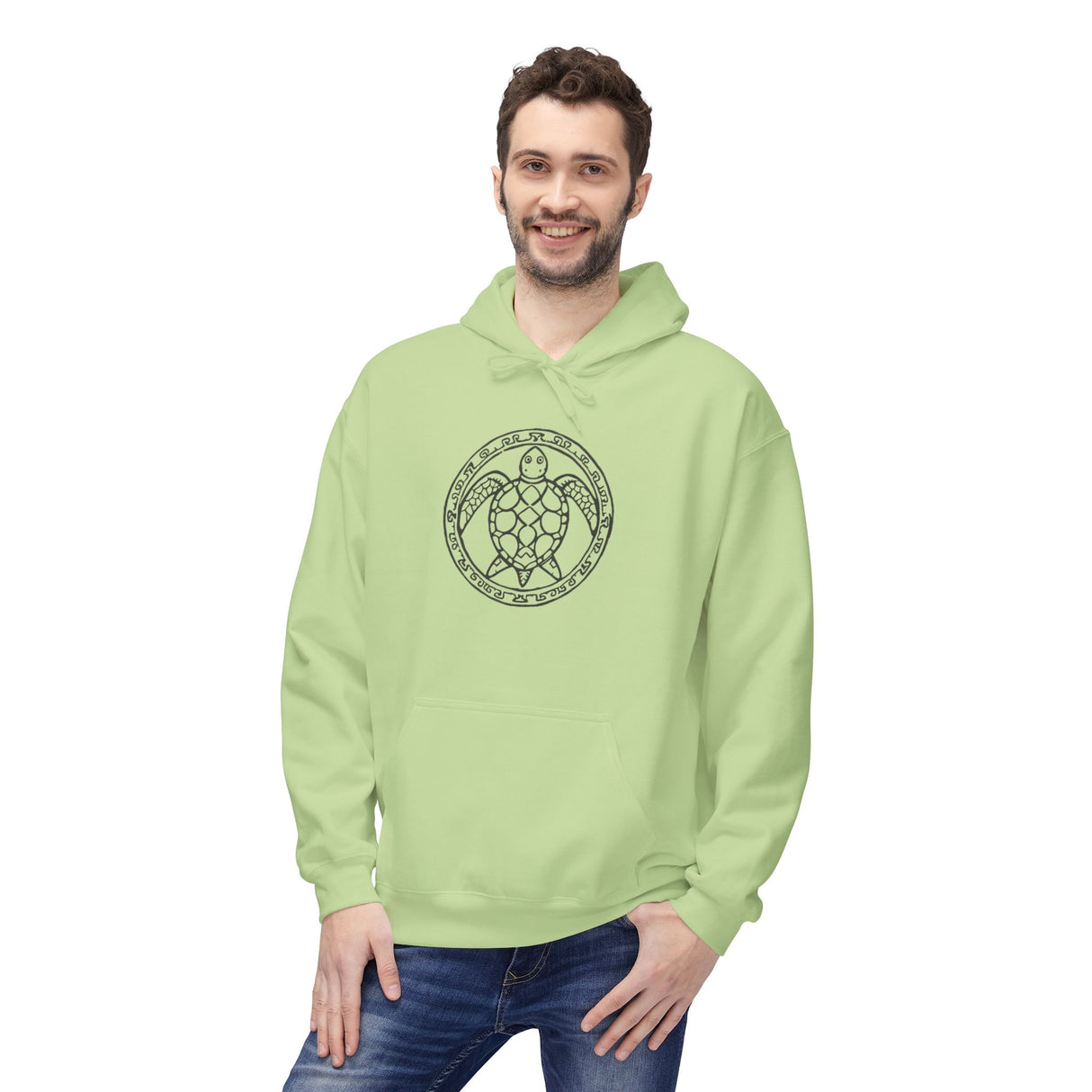 Tribal Sea Turtle Hoodie - Comfy Unisex Fleece Sweatshirt - 5 Colors