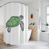 Halftone Sea Turtle Shower Curtains - Coastal Bathroom Decor