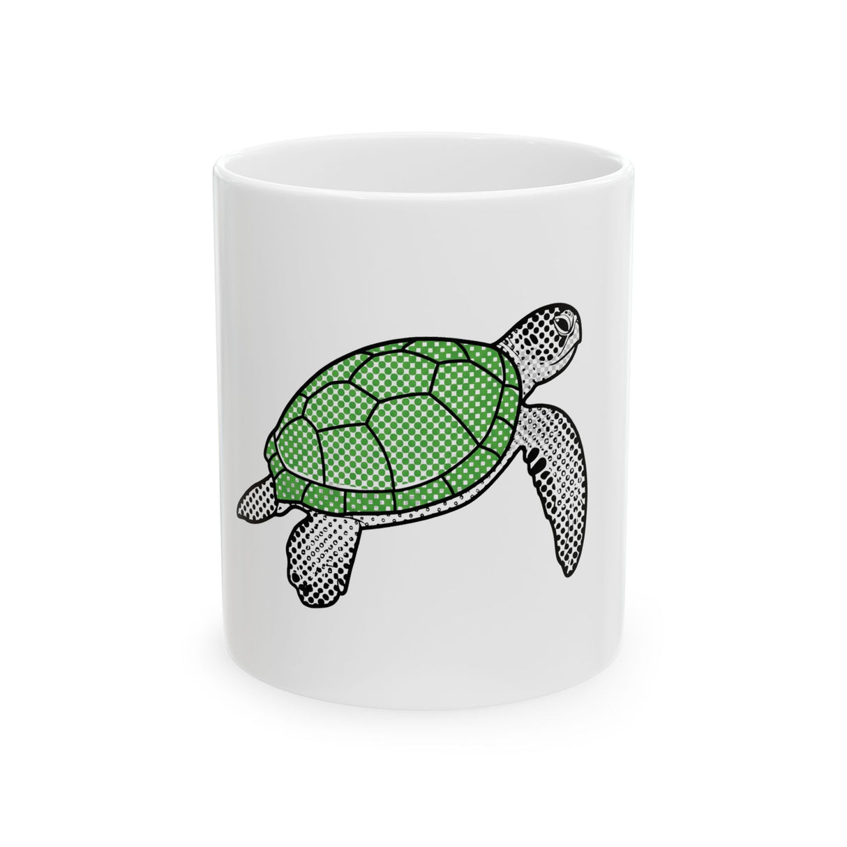 Half-Tone Design Sea Turtle Ceramic Mug