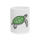 Half-Tone Design Sea Turtle Ceramic Mug