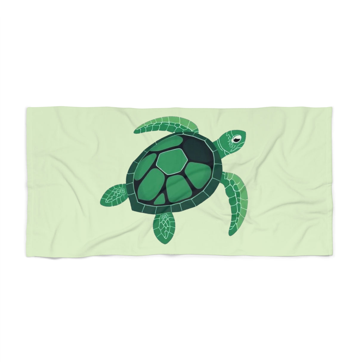 Green Sea Turtle Beach Towel - Vibrant Summer, Pool Party Accessory, Eco-Friendly, Perfect for Beach Days, Gift for Ocean Lovers