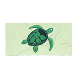 Green Sea Turtle Beach Towel - Vibrant Summer, Pool Party Accessory, Eco-Friendly, Perfect for Beach Days, Gift for Ocean Lovers