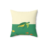 Green and Brown Sea Turtle Faux Suede Pillow - 4 sizes