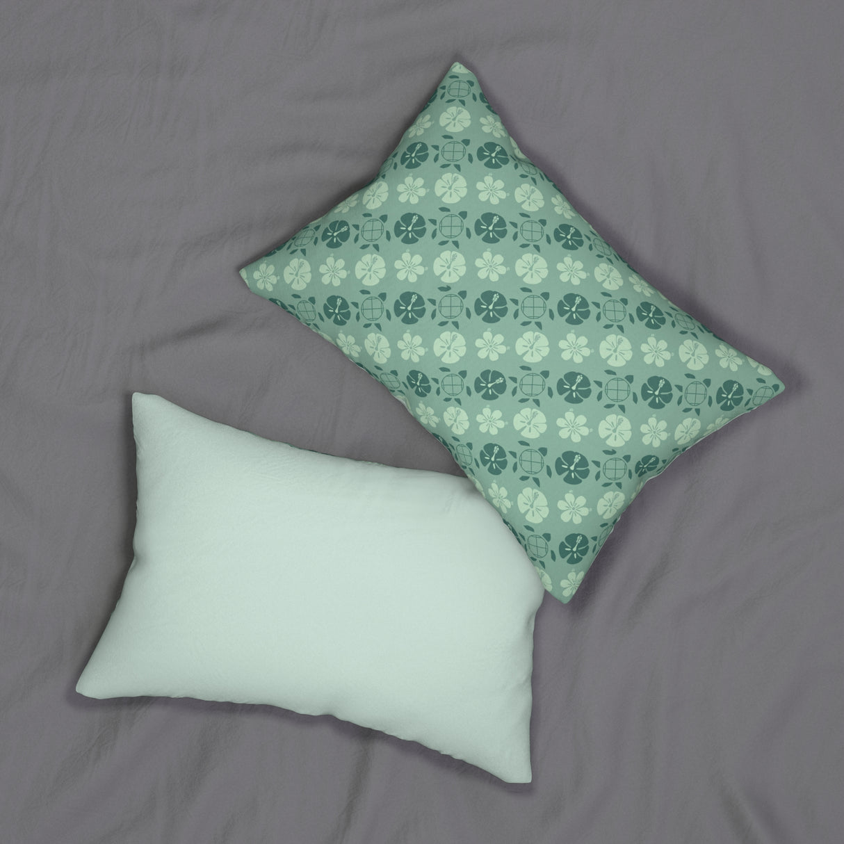 Sea Green Island Inspired Sea Turtle Lumbar Pillow