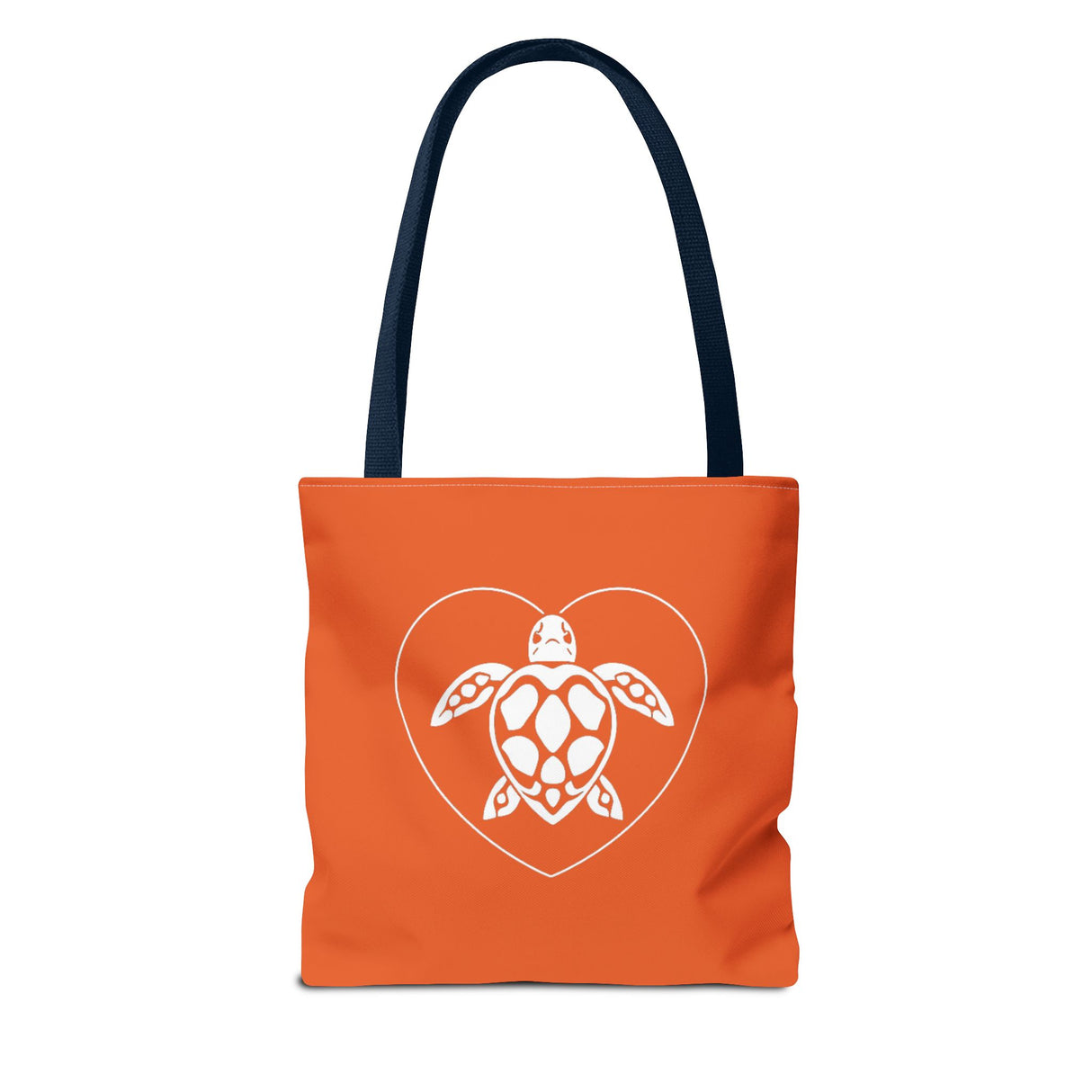 Orange Sea Turtle Heart Tote Bag - 3 sizes