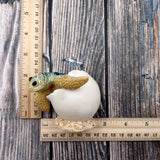 Blue Baby Sea Turtle Hatching Figure (1 turtle approx. 3+ inches) Blue Painted Resin Baby Turtle Egg Figure for coastal home décor!
