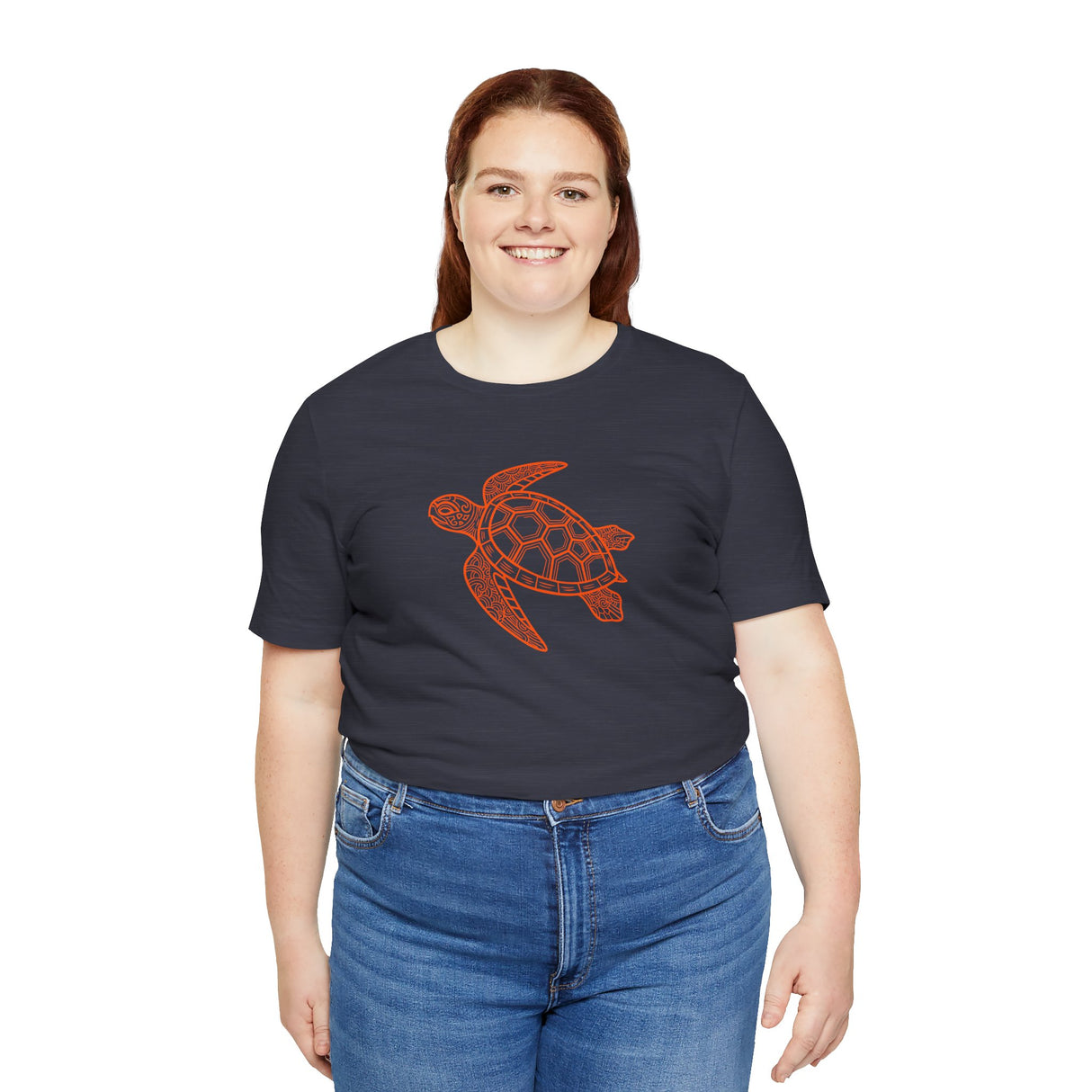 Orange Tribal Sea Turtle Graphic Tee - 6 Colors